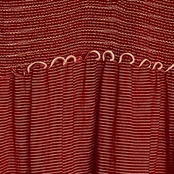 Max Studio Red White Striped Smocked Tiered Ruffle Coastal Mini Sun Dress Jr. XL - Picture 3 of 9